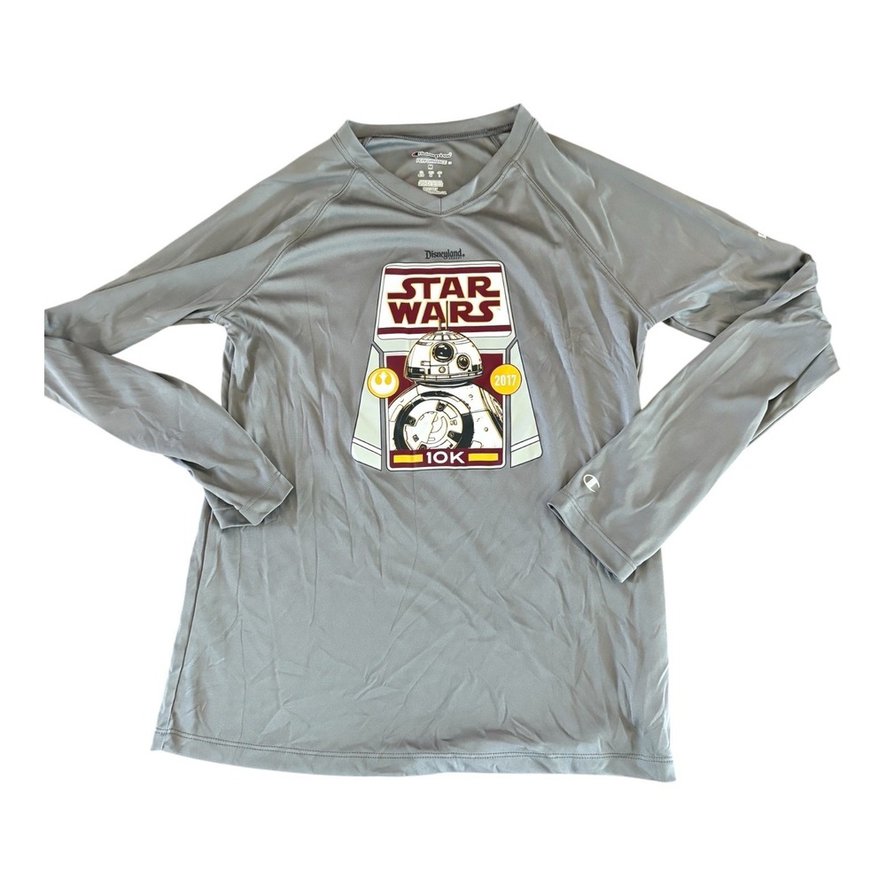 Run Disney 2017 Star Wars Half 10K Marathon Long Shirt Medium Gray‎